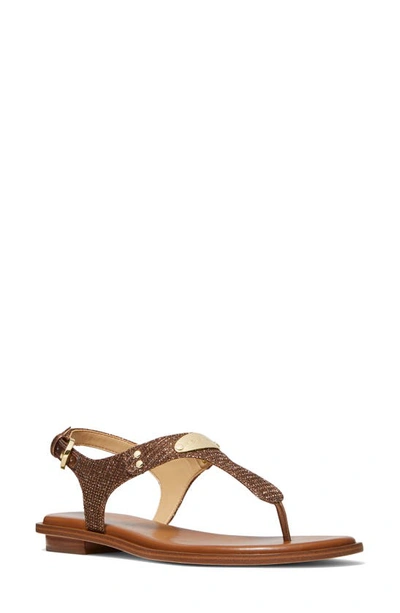 Shop Michael Michael Kors 'plate' Thong Sandal In Copper