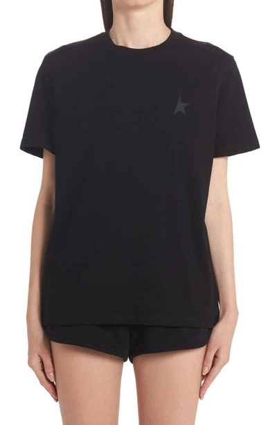 Shop Golden Goose Star Collection Logo Cotton Jersey Graphic Tee In Black