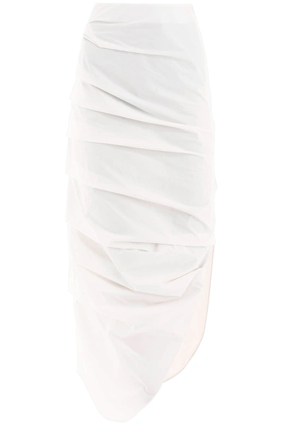Shop A.w.a.k.e. Mode Draped Midi Skirt In White