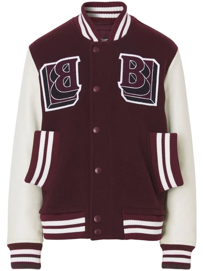 Shop Burberry Logo-patch Varsity Jacket In Brown