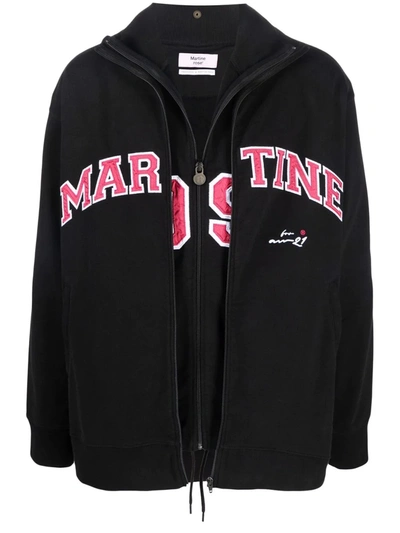 Shop Martine Rose Logo Print Layered Track Jacket In Black