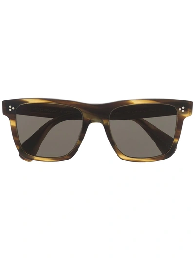 Shop Oliver Peoples Square-frame Sunglasses In Brown