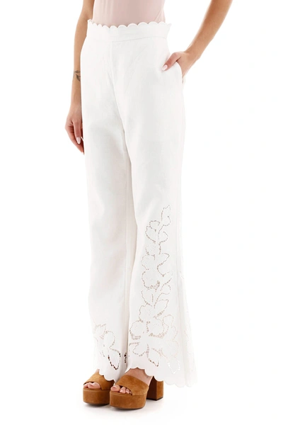 Shop Zimmermann Carnaby Flared Trousers In White