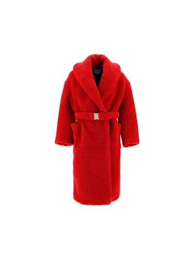 Shop Casablanca Coat In Red