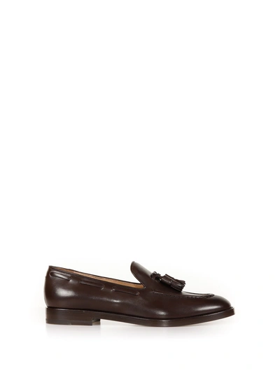 Shop Fratelli Rossetti Loafer With Tassels In Mogano