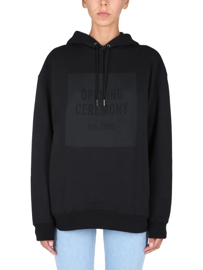 Shop Opening Ceremony Sweatshirt With Logo Box In Nero