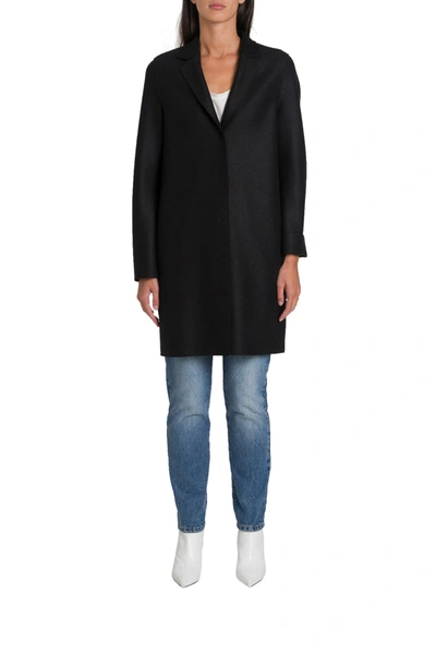 Shop Harris Wharf London Cocoon Coat In Nero