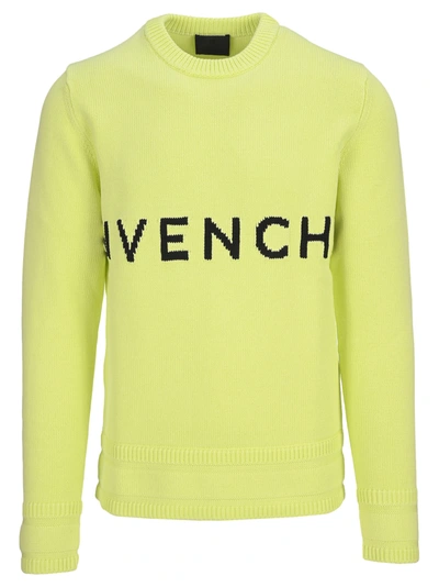 Shop Givenchy 4g Intarsia Knitted Logo Jumper In Yellow/black