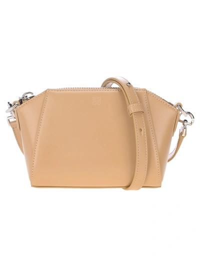 Shop Givenchy Nano Antigona Shoulder Bag In Beige Cappuccino