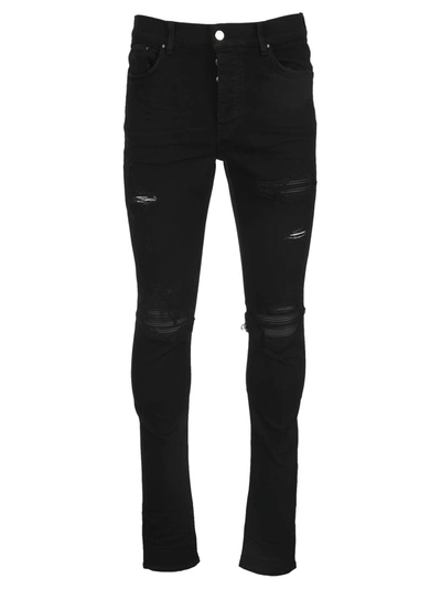 Shop Amiri Mx1 Ripped Skinny Jeans In Black