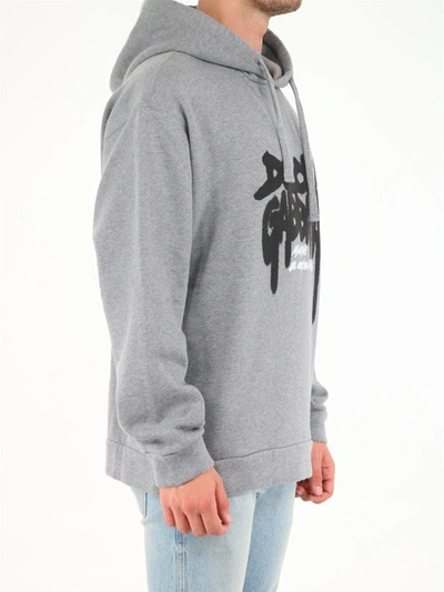 Shop Dolce & Gabbana Hooded Jersey Sweatshirt In Grey