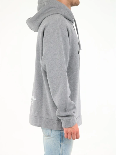 Shop Dolce & Gabbana Hooded Jersey Sweatshirt In Grey