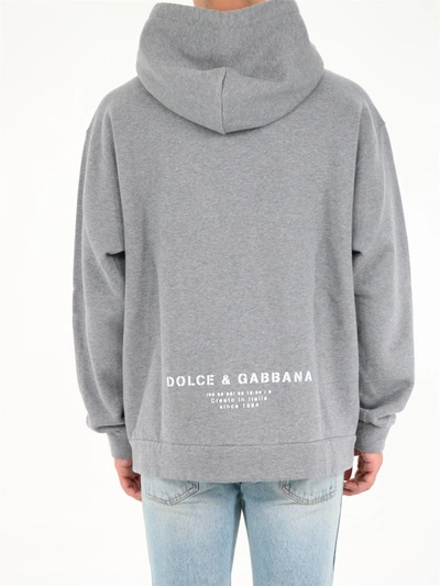 Shop Dolce & Gabbana Hooded Jersey Sweatshirt In Grey