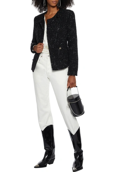 Iro Aurel Double-breasted Bouclé Jacket In Black