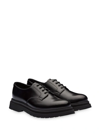 Shop Prada Lace-up Derby Shoes In Black