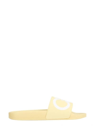 Shop Ferragamo Slide Groovy Sandals In Yellow