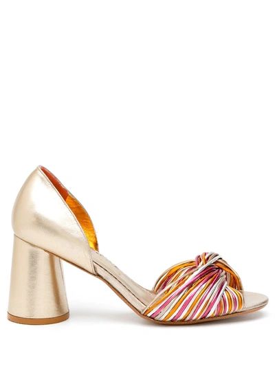 Shop Sarah Chofakian Colagem Metallic Sandals In Gold