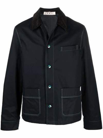Shop Marni Lightweight Button Jacket In Black