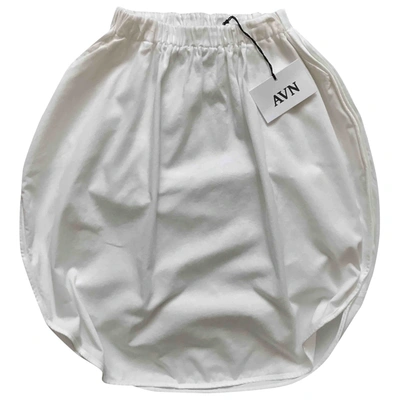 Pre-owned Avn Mini Skirt In White