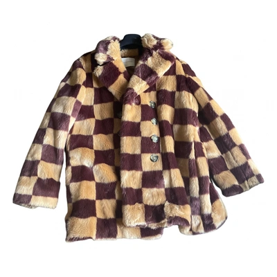 Pre-owned Marco De Vincenzo Faux Fur Coat In Multicolour