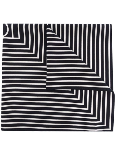 Shop Totême Stripe Print Silk Scarf In Weiss