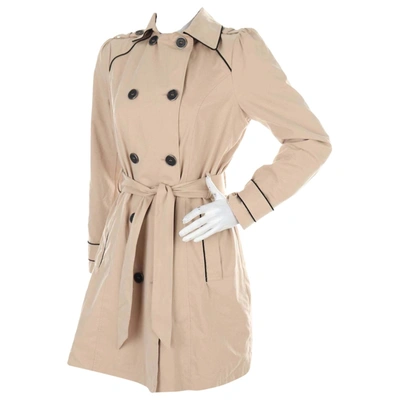 Pre-owned Naf Naf Trench Coat In Ecru | ModeSens