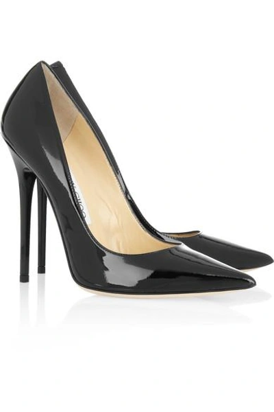 Shop Jimmy Choo Anouk Patent-leather Pumps In Black