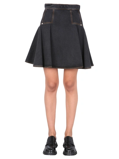 Shop Alexander Mcqueen Flared Mini Skirt In Black
