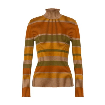 Shop Alberta Ferretti Turtleneck Sweater In Marrone