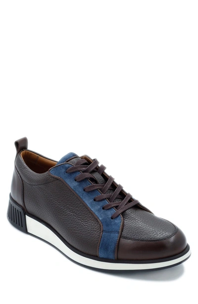Shop Vellapais Samuel Leather Sneaker In Dark Brown
