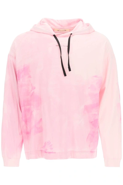 Shop Alyx Tie-dye Hooded T-shirt In Soft Pink (pink)