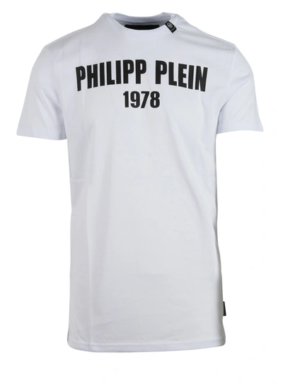 Shop Philipp Plein Round Neck Ss Pp1978 T-shirt In White