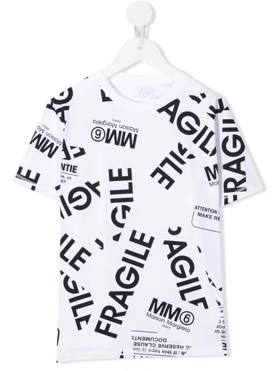 Maison Margiela Fragile-print Jersey T-shirt In 白色 | ModeSens