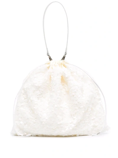 Shop Junya Watanabe Sequin-embellished Tote Bag In White