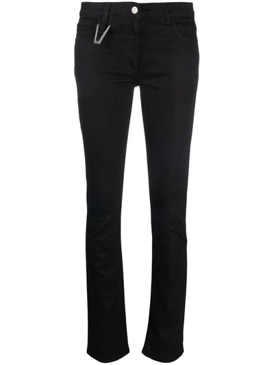 Shop Alyx Ring-detail Slim-fit Jeans In Black