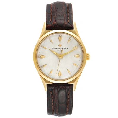 Shop Vacheron Constantin 35 Mm 18k Yellow Gold Silver Dial Vintage Mens Watch In Not Applicable
