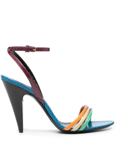 Shop Saint Laurent Multicolour Liya 95mm Sandals In Multicolor