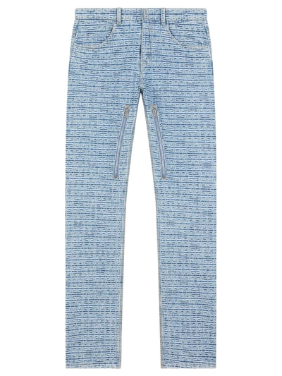 Shop Givenchy Regular-fit 4g Jacquard Jeans Light Blue