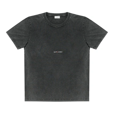 Shop Saint Laurent Rive Gauche Destroyed T-shirt In Black