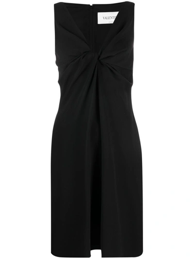 Shop Valentino Black Twist-detail Sleeveless Dress