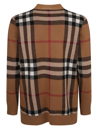 Shop Burberry Wool And Cashmere Cardigan In Brown