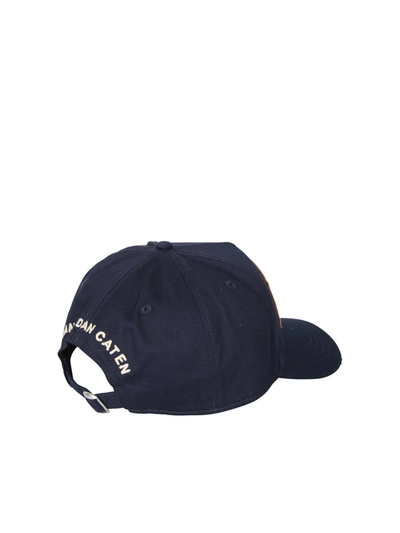 Shop Dsquared2 Cotton Baseball Hat In Blue