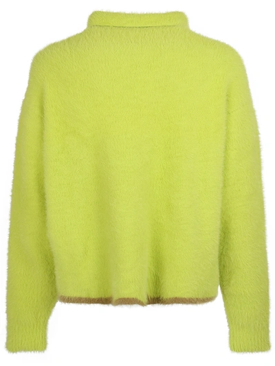 Shop Jacquemus Button Closure Sweater In Green