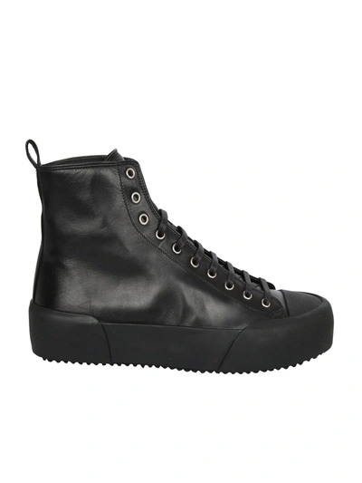 Jil Sander Lace Up Sneakers In Black | ModeSens