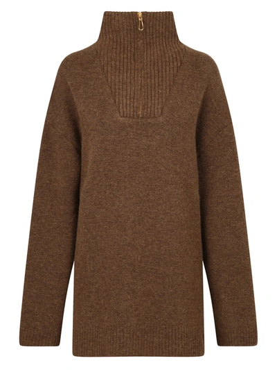 Shop Nanushka Wool Blend Sweater In Brown