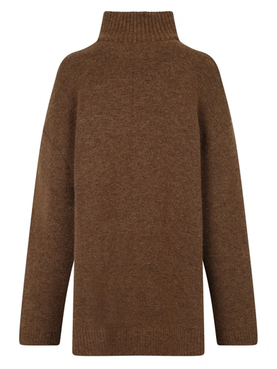 Shop Nanushka Wool Blend Sweater In Brown