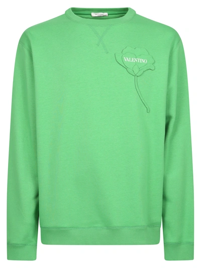 Shop Valentino Cotton Sweatshirt In Green