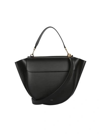 Shop Wandler Hortensia Big Leather Bag In Black
