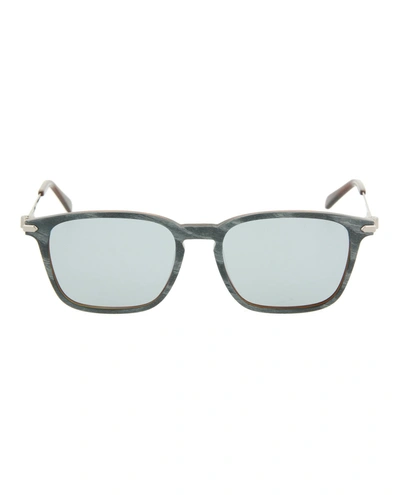 Shop Brioni Round/oval Sunglasses In Grey