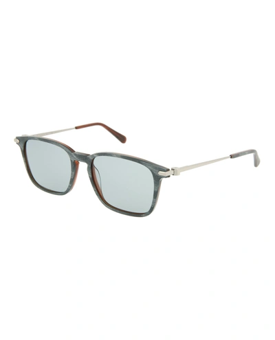 Shop Brioni Round/oval Sunglasses In Grey